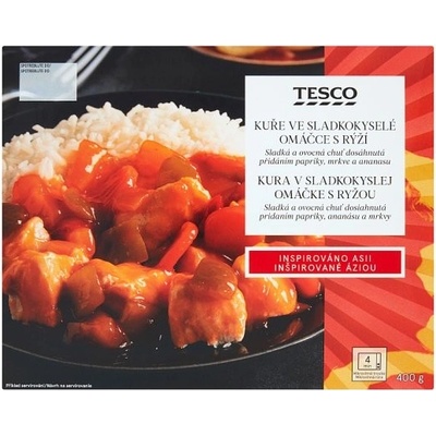 Tesco Sladkokyslá omáčka s kuracím mäsom a varenou ryžou 400 g