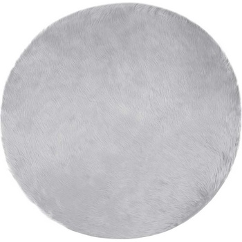 vidaXL Изкуствен килим от кожи Сив 80 x 80 cm Полиестер (42021535)