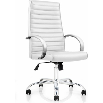 RFG Директорски стол RFG Bright HB (COOL HB/415976), до 130кг, еко кожа, хромирана база, Tilt механизъм, коригиране на височината, заключване в позиция, бял (COOL HB/415976)