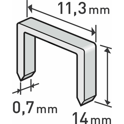 Spony 14mm, 11,3x0,52x0,70mm, balenie 1000ks, EXTOL PREMIUM