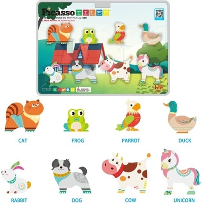 PicassoTiles - Farmářská zvířata - magnetické figurky (8 ks)