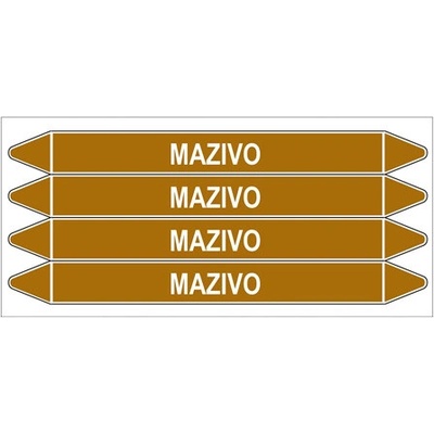 Značení potrubí, mazivo,4 ks, 250 × 26 mm PZ 008077