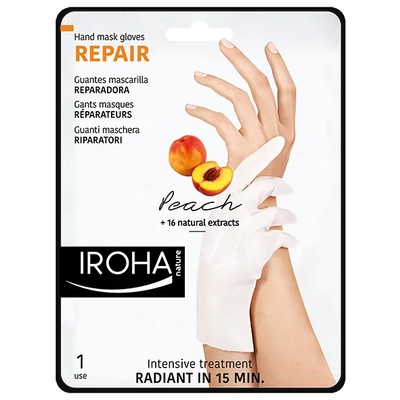IROHA Nature Iroha Подхранващи ръкавици с ПРАСКОВА за изтощени ръце