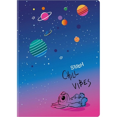 Stitch Sešit A5 black vzor 1 linka balení 6 ks