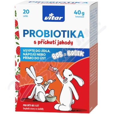 Vitar Probiotika Bob a Bobek s př.jahody 20 x 2 g