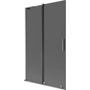 Mexen Velar L параван за баня 2-крилен плъзгащ се 110 x 150 см, графит, gun metal - 896-110-003-41-95 (896-110-003-41-95)