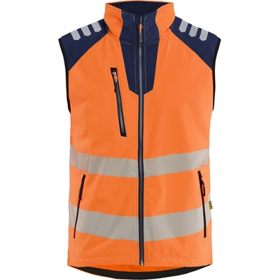 Blåkläder AB 3091 softshellová reflexní vesta oranžová/námornická modrá