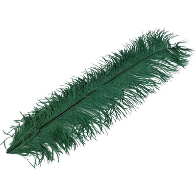 Pštrosí peří délka 50-55 cm zelená tmavá 1 ks