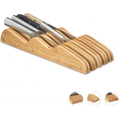 Bambusový organizér na nože do zásuvky RelaxDays RD10020296 – veľkosť L