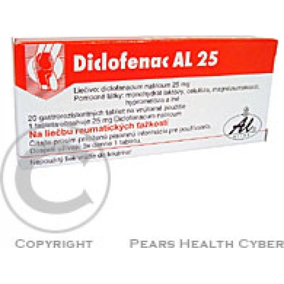 DICLOFENAC AL POR 25MG TBL ENT 20