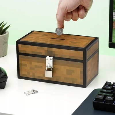 Pokladnička Paladone Minecraft - Truhlica s visiace zámkom, Plastová 12 cm