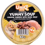 Uniq Pets Cat Soup Chicken Shreds with Duck 60g - пилешка супа с патица