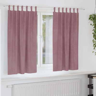 vidaXL Затъмняващи завеси 2 pcs Тъмен розов 140 x 175 cm Кадифе (4107249)