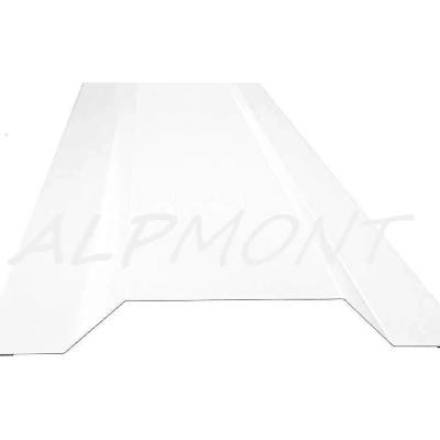 Krycí lišta přítlačná kosá r.š.250mm pozink lakovaný RAL 9010 bílá dl.2m