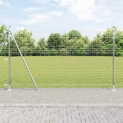 OMAXI Zahradní euro plot s betonovým základem 10 x 1,5 m Stříbrná 243416