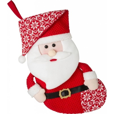 MyBestHome Vánoční mikulášská punčocha s 3D aplikací SANTA III. 50 cm Mybesthome