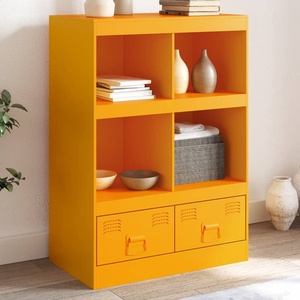 vidaXL Висок шкаф, горчица жълто, 67x39x95 см, стомана (841802)