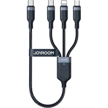 JOYROOM 3в1 кабел Joyroom S-A18, USB-A - Lightning / USB-C / micro USB, 1.2 m, черен (S-UC027A9 CB 1m)