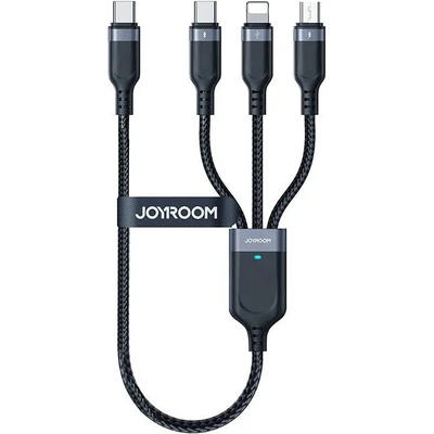 JOYROOM 3в1 кабел Joyroom S-A18, USB-A - Lightning / USB-C / micro USB, 1.2 m, черен (S-UC027A9 CB 1m)