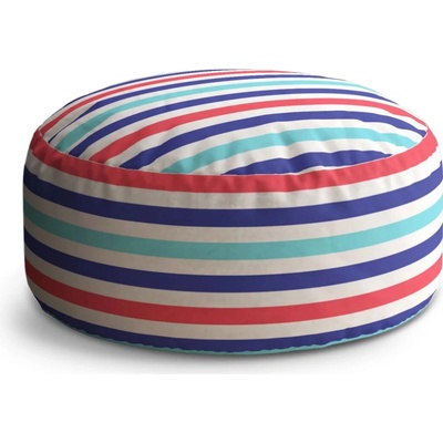 Sablio Taburet Circle Barevné veselé pruhy: 38x48 cm
