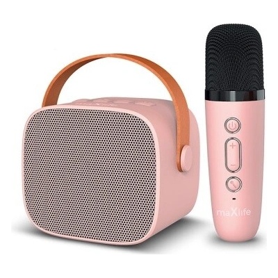 Mini karaoke systém MaxLife s mikrofonem růžová