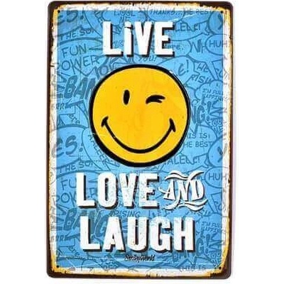 Ceduľa Live Love Laught Vintage style 30cm x 20cm Plechová tabuľa