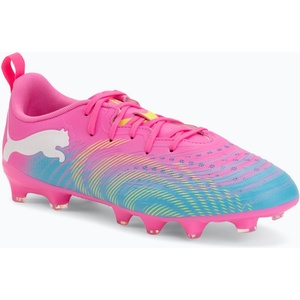 PUMA Детски футболни обувки PUMA Future 9 Play FG/AG Jr poison pink/puma wht/sun stream/bright aqua/puma blk