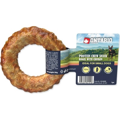 ONTARIO Protein kuřecí žvýkací bagel 8,9cm 60 g