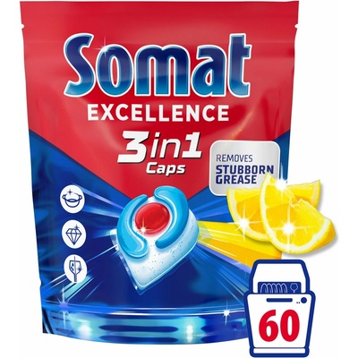 Somat Excellence 3v1 Lemon kapsle do myčky 60 ks – Hledejceny.cz