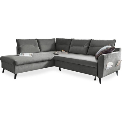 Miuform Светлосиво кадифено ъглово канапе L, ляв ъгъл Stylish Stan - Miuform (Stylish Stan HAEECL-2QR OTT4)