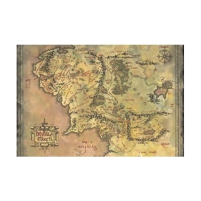 Donga Plagát - The Lord of the Rings (Middle Earth Map)