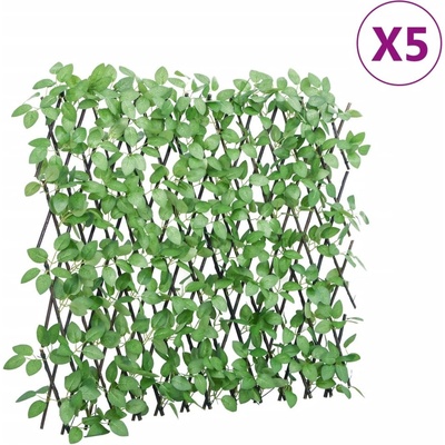vidaXL Treláže s umělým břečťanem roztahovací zelené 5 ks 180 x 65 cm