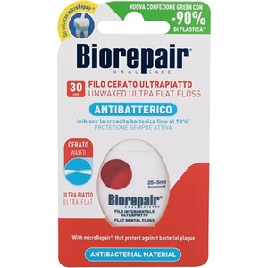 Biorepair Antibacterial Unwaxed Ultra Flat Floss kонец за зъби без восък за чувствителни зъби унисекс 1 бр