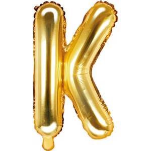 PartyDeco Балон от фолио Mini - Буква К 35см златен