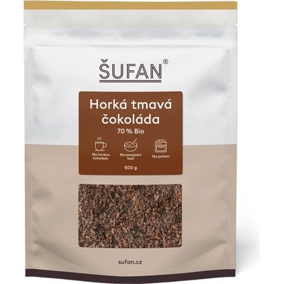 Šufan Bio Horká tmavá čokoláda 70% Peru 500 g – Zboží Dáma