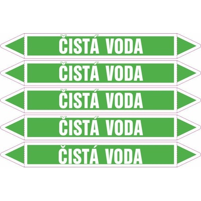 Grafiko | Čistá voda - dle ČSN 13 0072 - Materiál fólie s ochrannou laminací, Rozměr aršík 5ks šipka 212x26mm