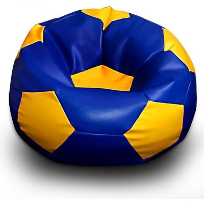 Fitmania Fotbalový míč XXL + podnožník vzor 10 modro žlutá