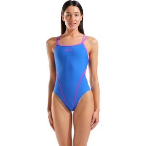 arena hyperflow women's solid double cross back blue / purple xxs -