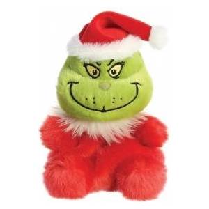 Mattel Grinch mascot in a Santa Claus costume