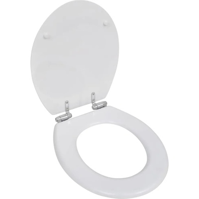 vidaXL Тоалетна седалка МДФ капак с плавно затваряне изчистена бяла (140798)