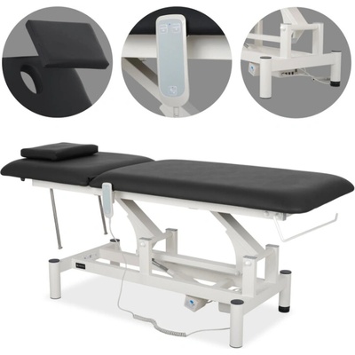 Habys Terapeutický stôl Optima, elektrické nastavenie výšky s ručným ovládačom – Satin Comfort k715 čierny