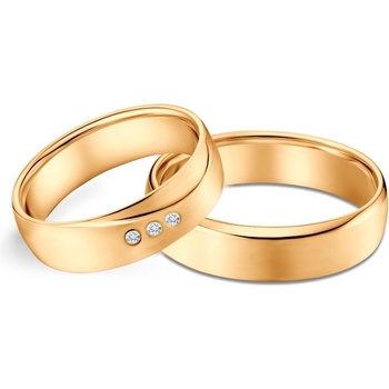 SAVICKI Сватбени халки: жълто злато, полукръгли, 5, 5 мм