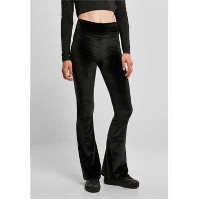 Women's high-waisted velvet leggings black čierna Urban Classics