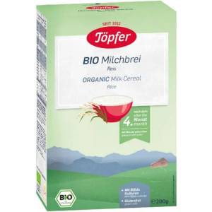 Töpfer Млечна био каша Töpfer - С ориз, 200 g (4006303003218) - baby