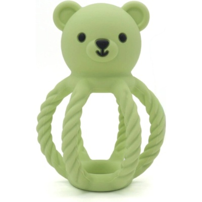 Malý Ježko Silikónové hryzadlo a hrkálka Macko Fresh Green