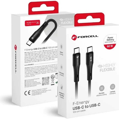 F-Energy C344 typ C na typ C QC4.0 PD 3A 60W silikonový 1 m černý