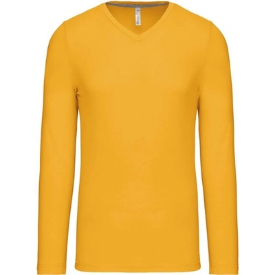 Kariban v-neck k358 / Мъжка тениска с дълъг ръкав - жълта xxxl (20k35820013)