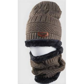 HARAHU Шапка и тунел - Слабо кафяво kp12381 (12381)