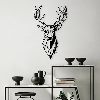 Wallity Nástěnná kovová dekorace Red Deer 2 černá