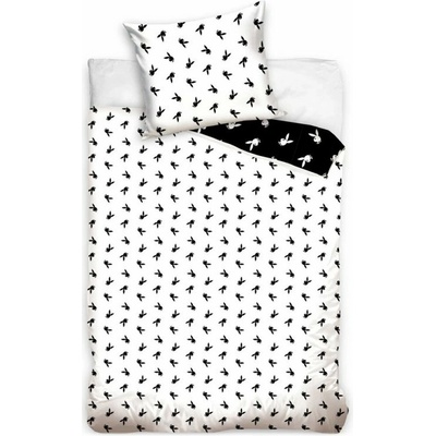 Carbotex bavlna obliečky Playboy motív Black & White 100% bavlna 70x90 140x200